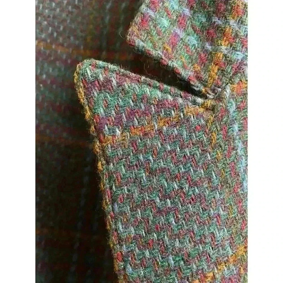 Giorgio Sant Angelo Blazer Jacket 12 Plaid Houndstooth Wool Double Breasted - Picture 15 of 16